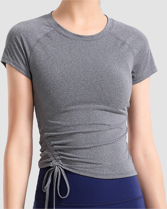 Drawstring Raglan Compression Top