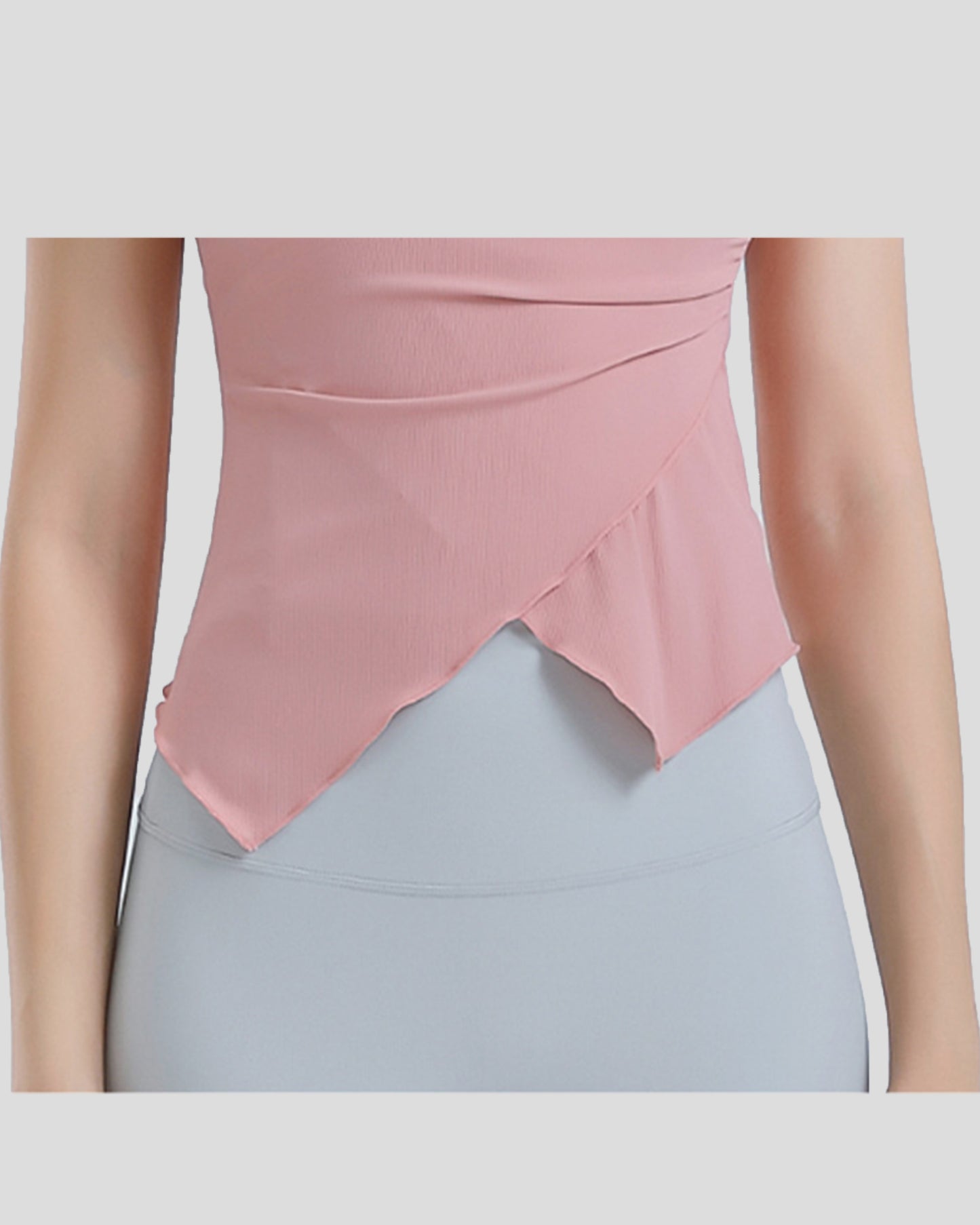 Polygon V Neck Nylon Short Sleeve Top