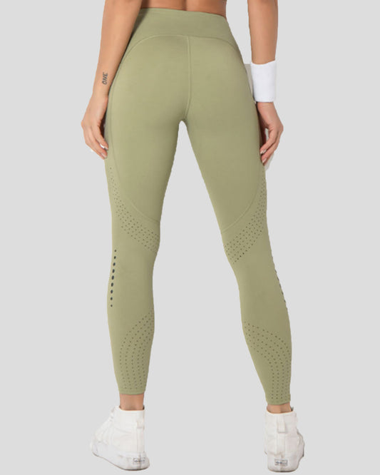 Laser Cut Training Pocket Nylon Leggings 26"